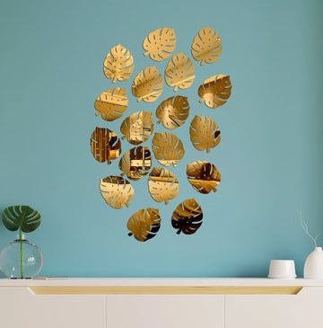 Acrylic Mirror Leaves Wall Decor